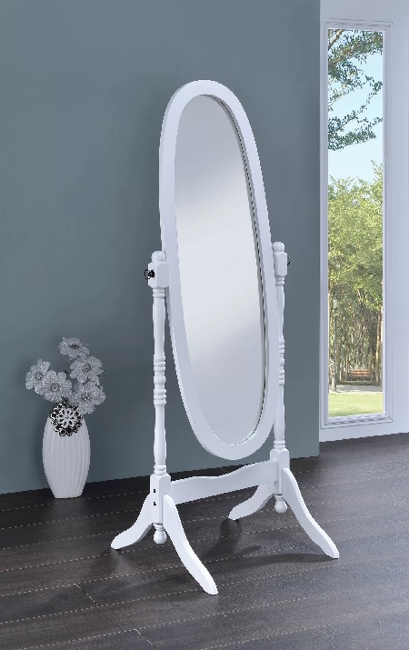 A White-framed Cheval Mirror
